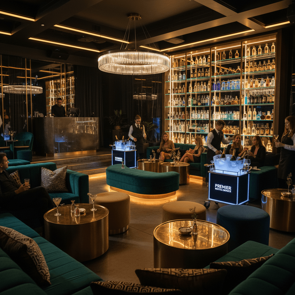 VIP lounge area with premium seating and bottle service