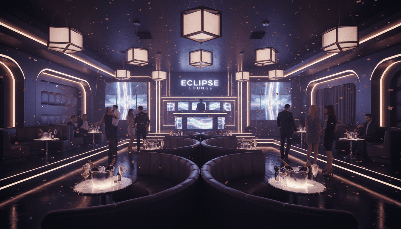 Exclusive VIP nightclub interior in Barcelona with elegant lighting and premium seating