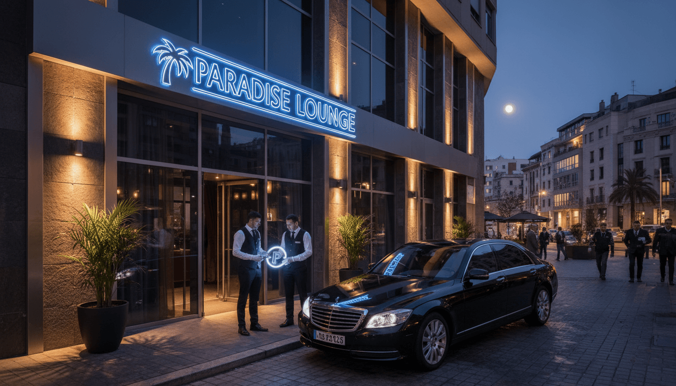 Premium luxury vehicle outside Barcelona nightclub