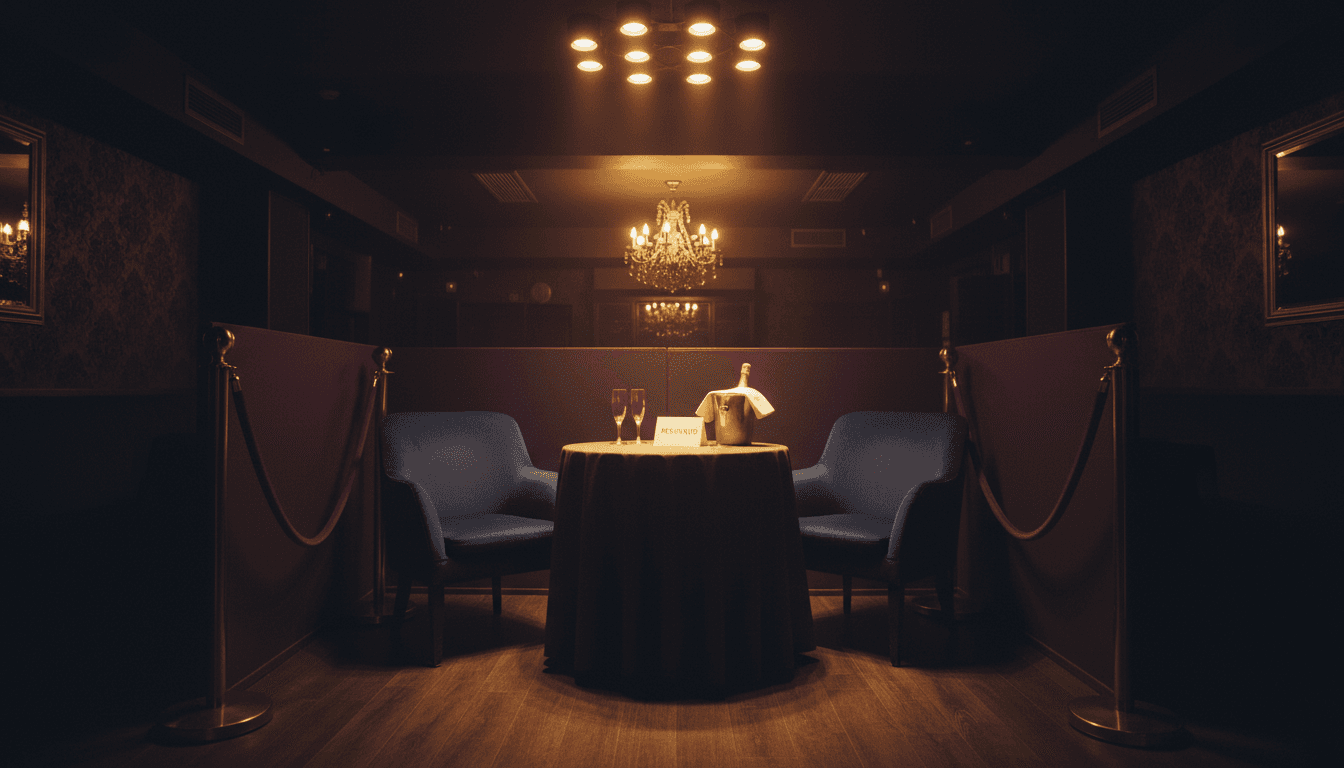Exclusive VIP lounge with reserved table and warm ambient lighting in Barcelona nightclub