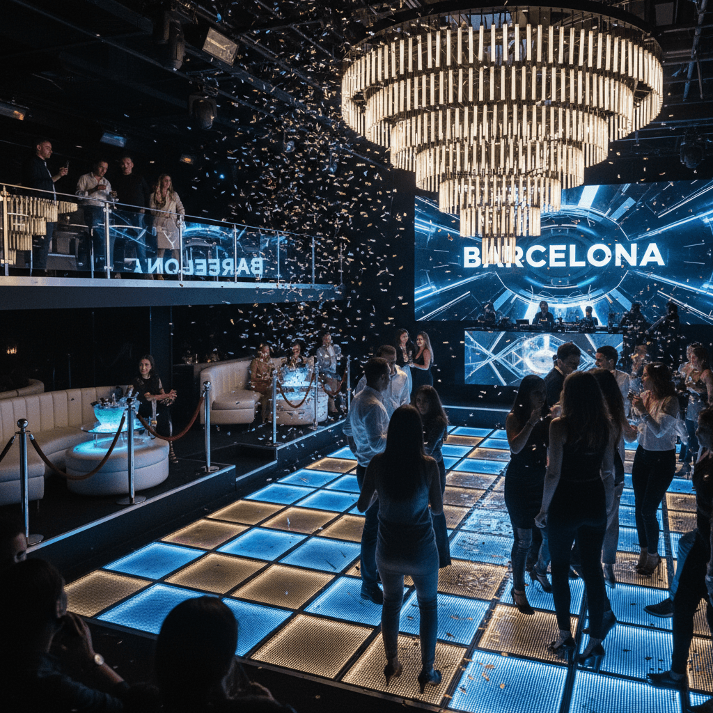 Exclusive nightclub with VIP table and premium seating