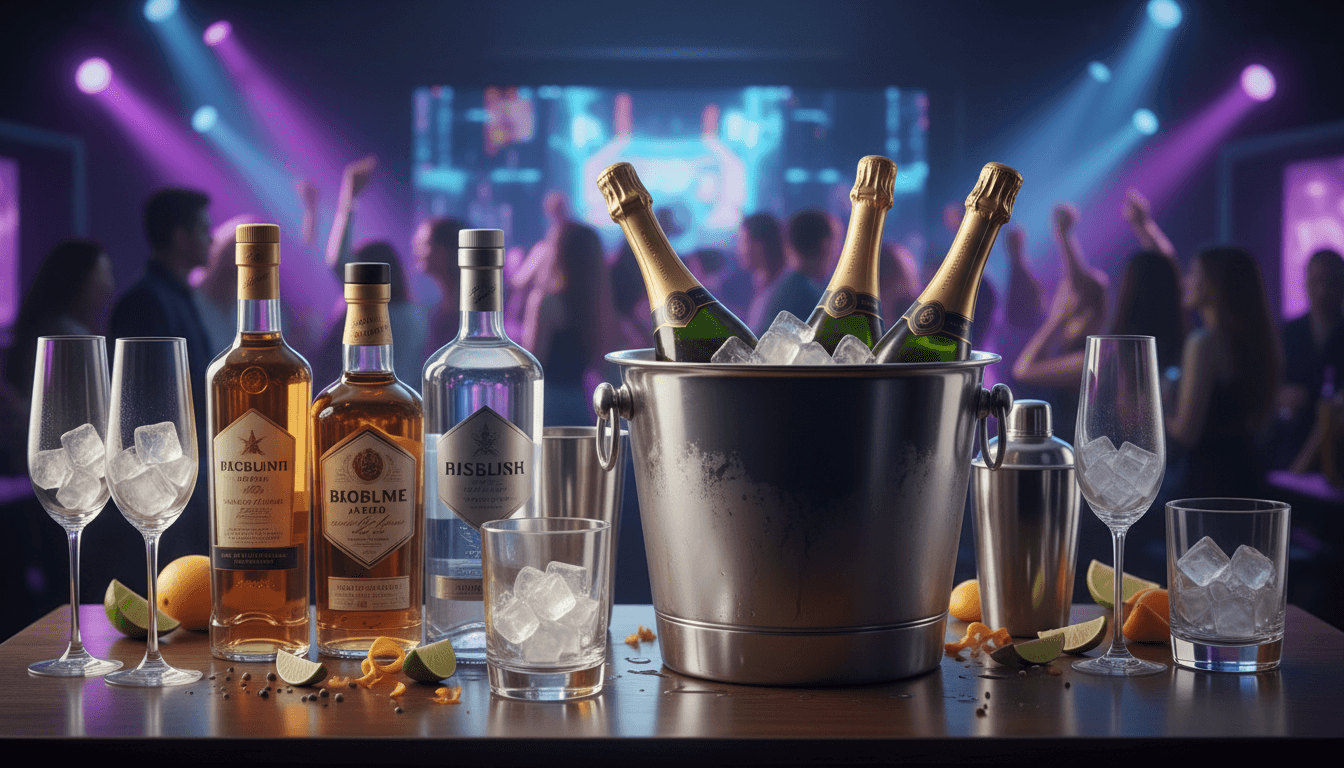 Bottle service at VIP nightclub table